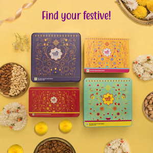 
                  
                    Paper Boat Dry Fruits Gift Box, 590g-Signature Ganesh Chaturthi  Gift Hamper | Beautiful Reusable Tin Box | Perfect Gift for Family & Friends| Assorted Mix of Flavoured Nuts & Trail Mix | Cashews, Almonds, Berries, Pistachio and Mixed Nuts
                  
                