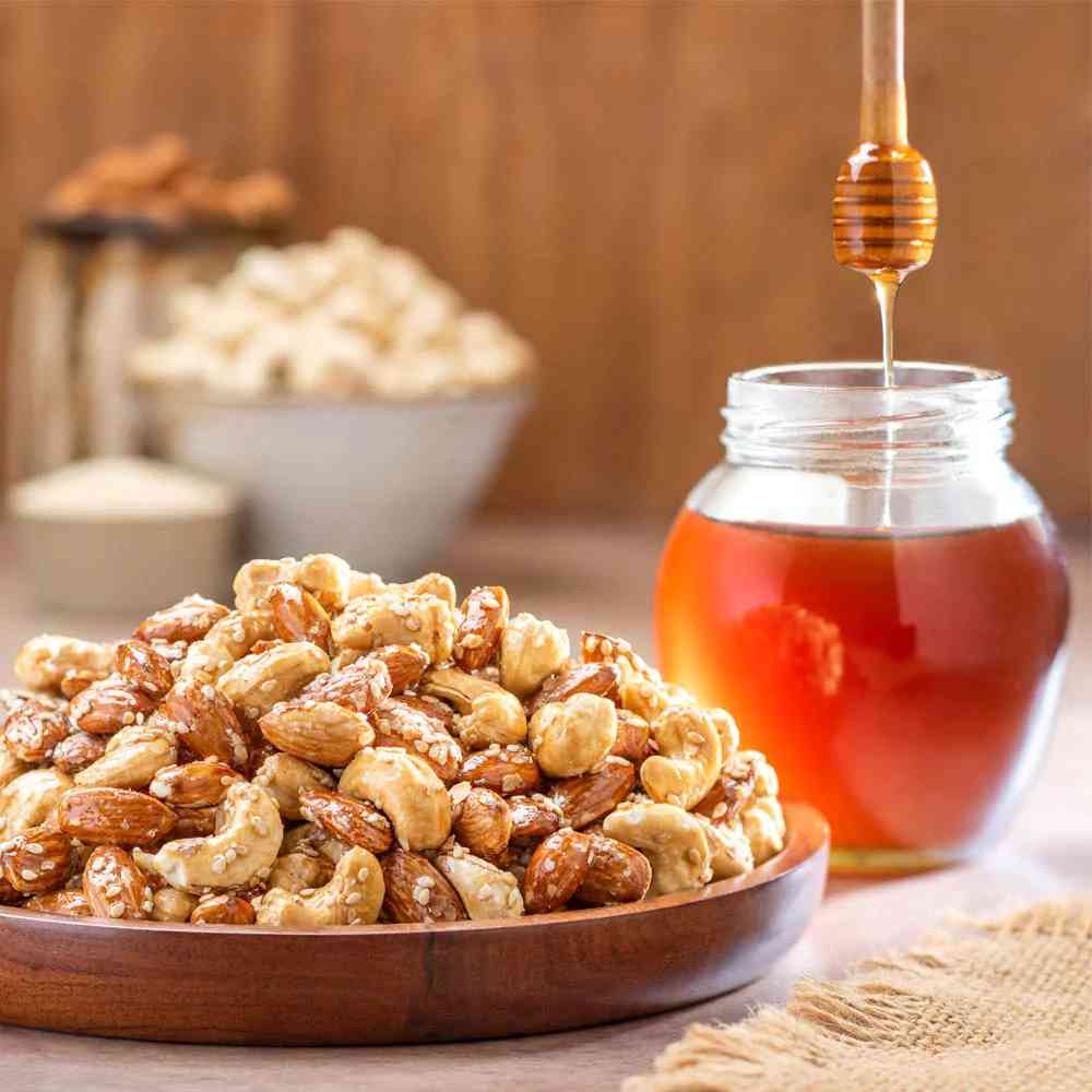 
                  
                    Honey Glazed Nuts with Sesame Seeds (200gm)
                  
                